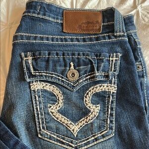 Big Star Blue Boot Cut Jeans with Decorative Back